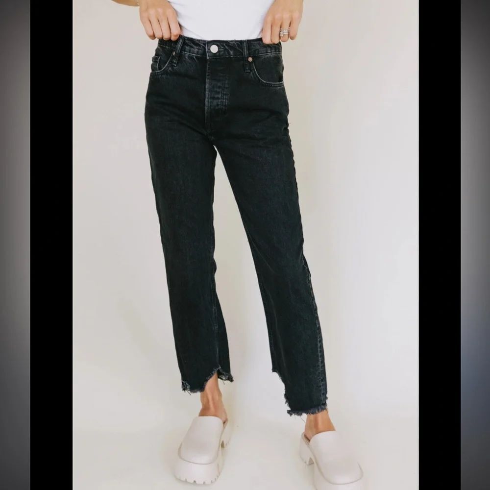 FREE PEOPLE WOMEN’S TAPERED BAGGY BOYFRIEND JEANS HIGH-WAISTED STRAIGHT LEG FIT